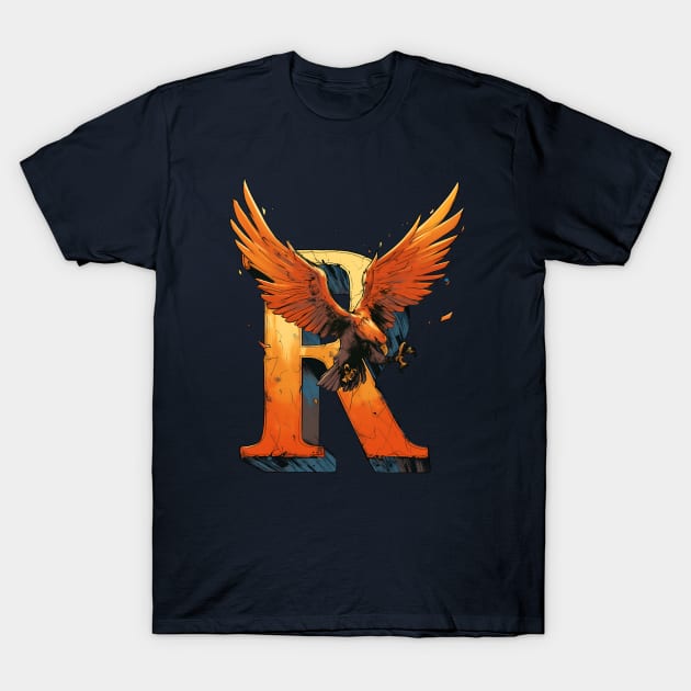 Flying Eagle and the letter R - Fantasy T-Shirt by Fenay-Designs